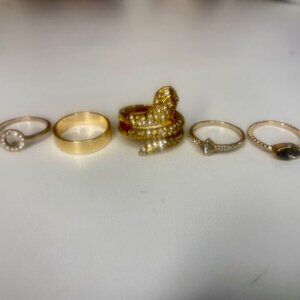 Ring Bundle - 5 Costume Rings - Sz 7